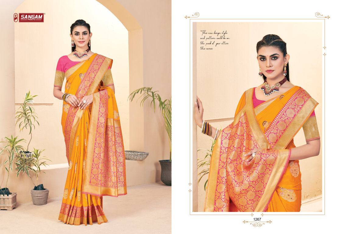 Sangam Zamkudi Silk Festive Wear Banarasi Saree Catalog