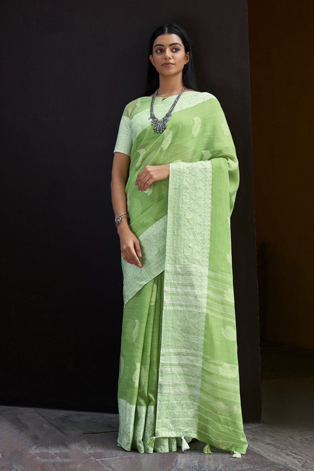 Sangam Presents Padma Linen Sarees Collection