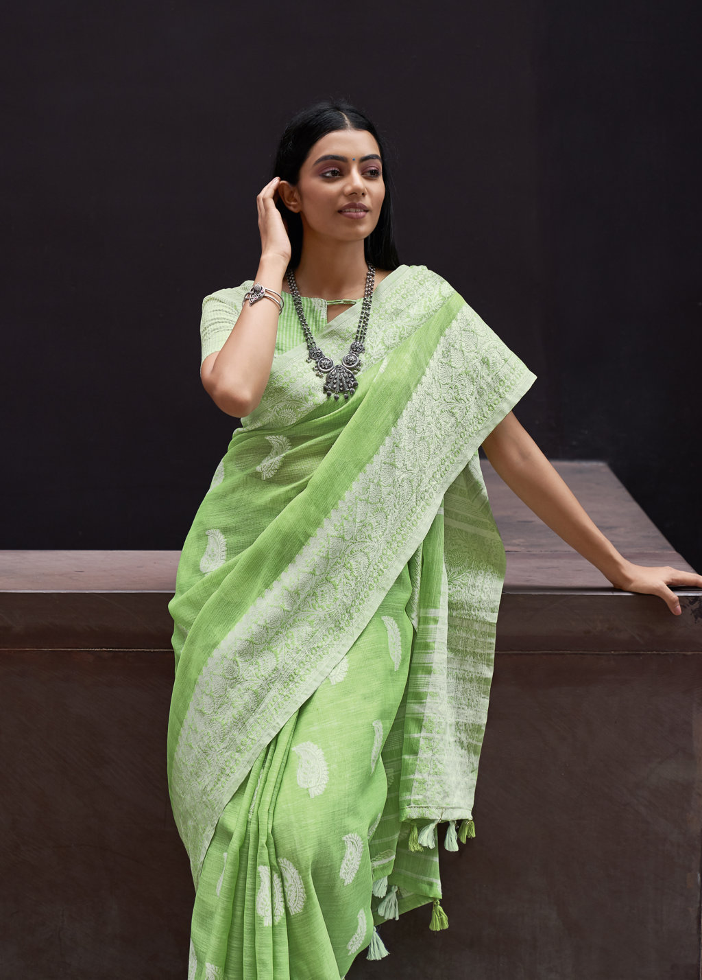 Sangam Presents Padma Linen Sarees Collection