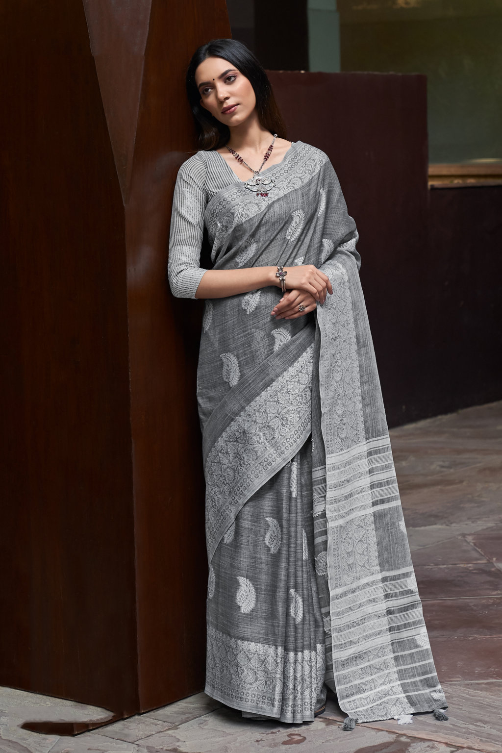 Sangam Presents Padma Linen Sarees Collection