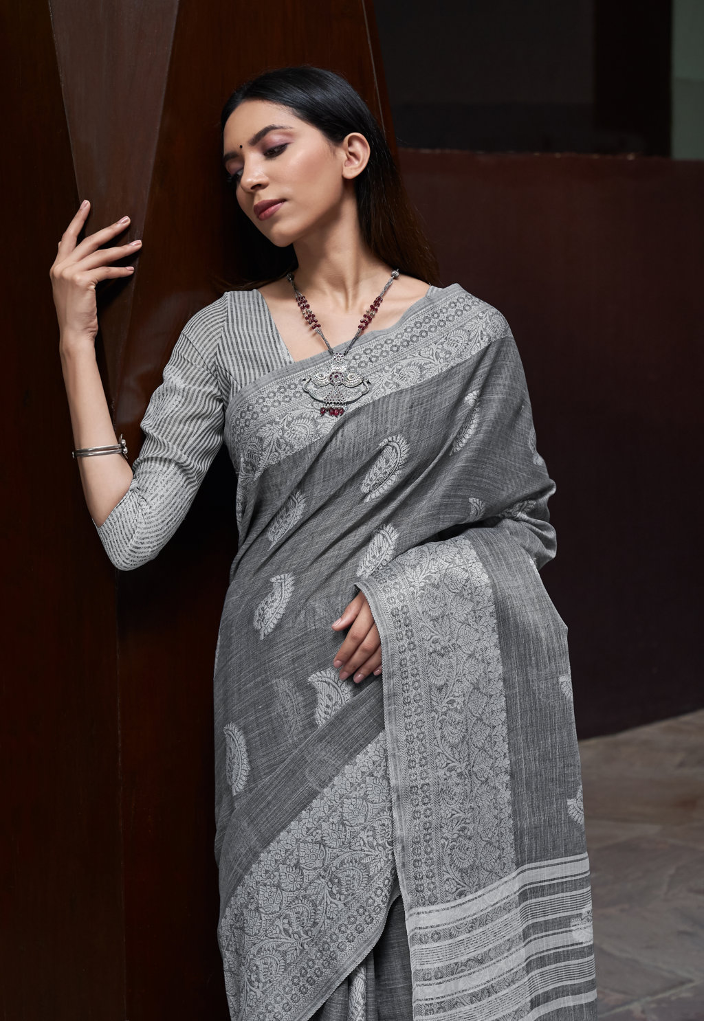 Sangam Presents Padma Linen Sarees Collection