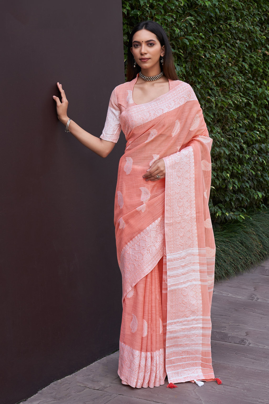 Sangam Presents Padma Linen Sarees Collection