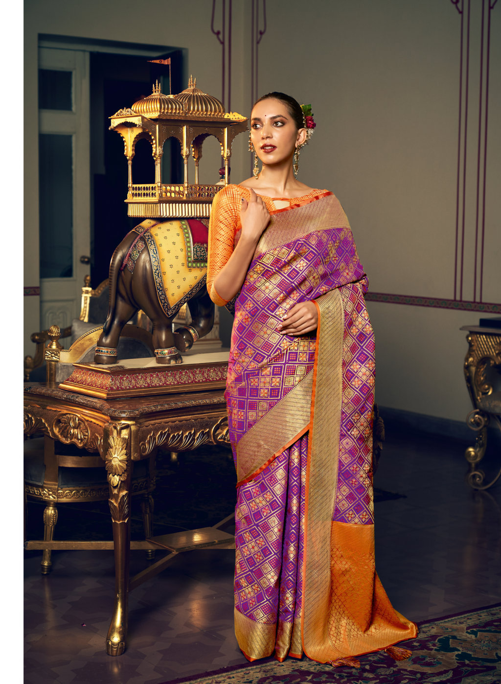 Sangam Presents Zari Patola Designer Patola Silk Sarees