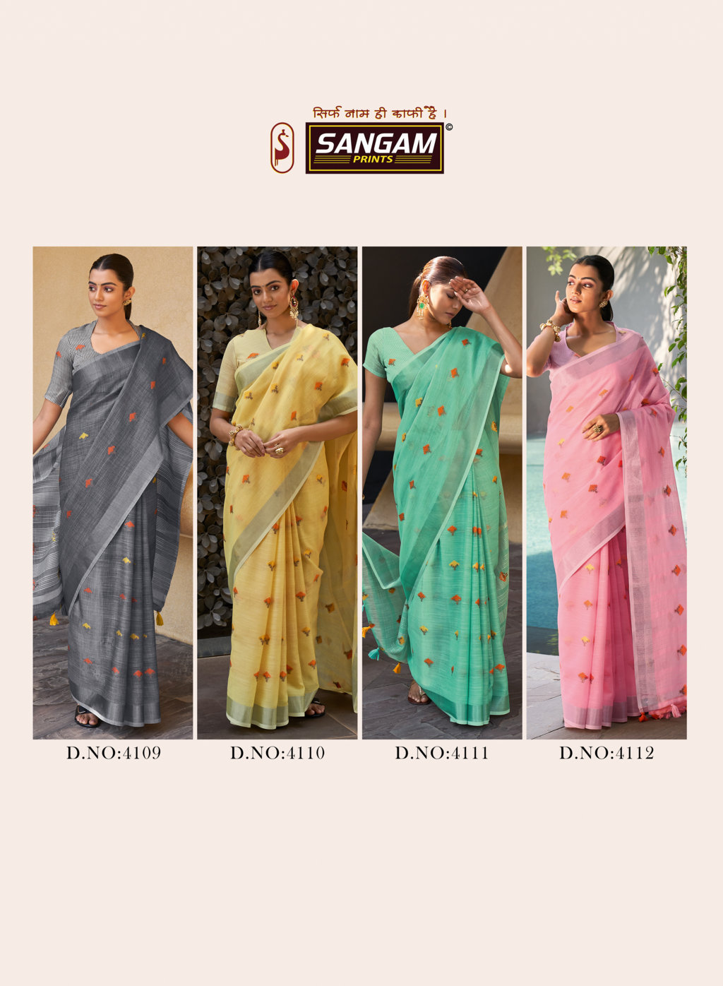 Sangam Presents Ameera Linen Sarees Collection