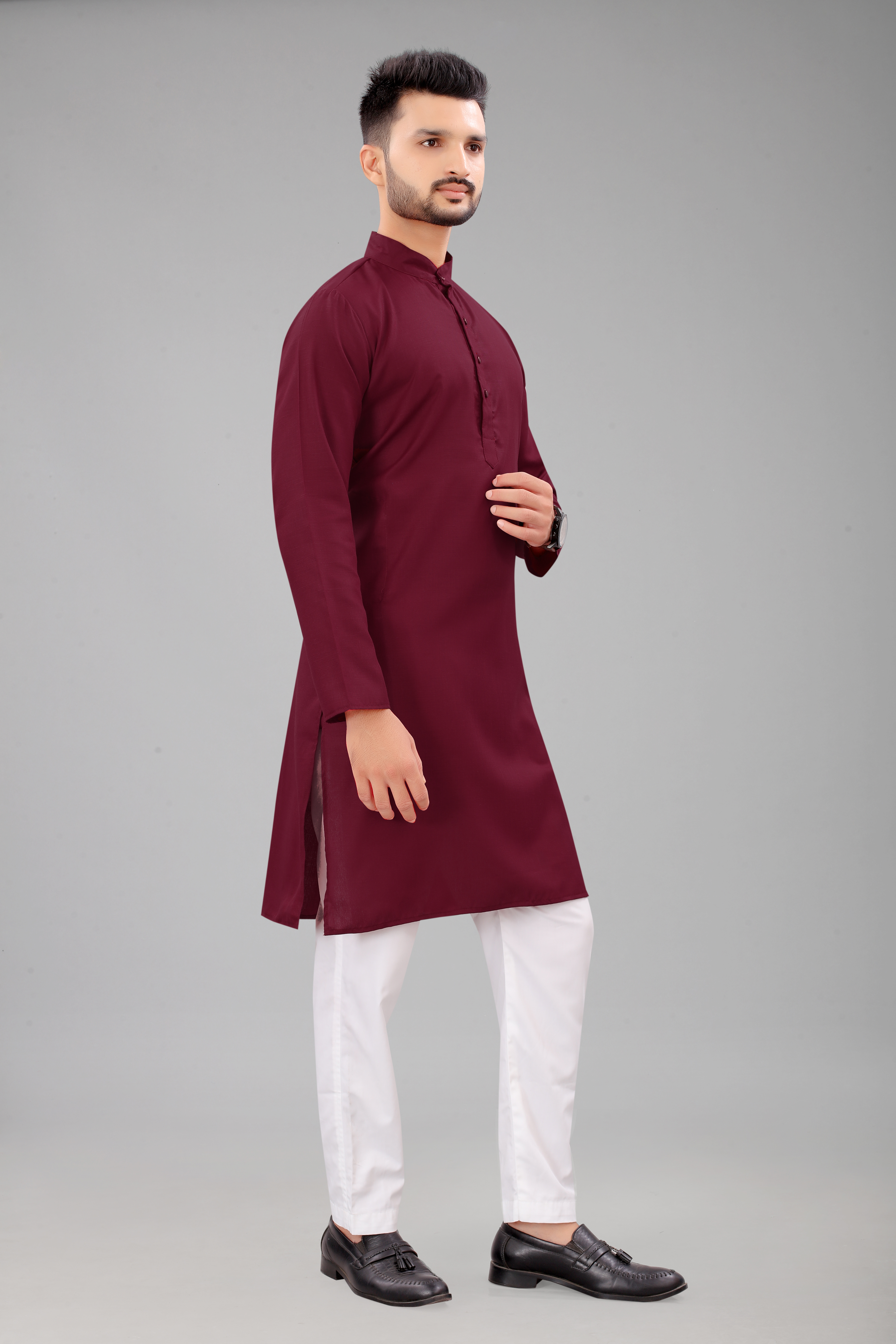 Maroon Casual Wear Kurta With Pajama Collection Design
