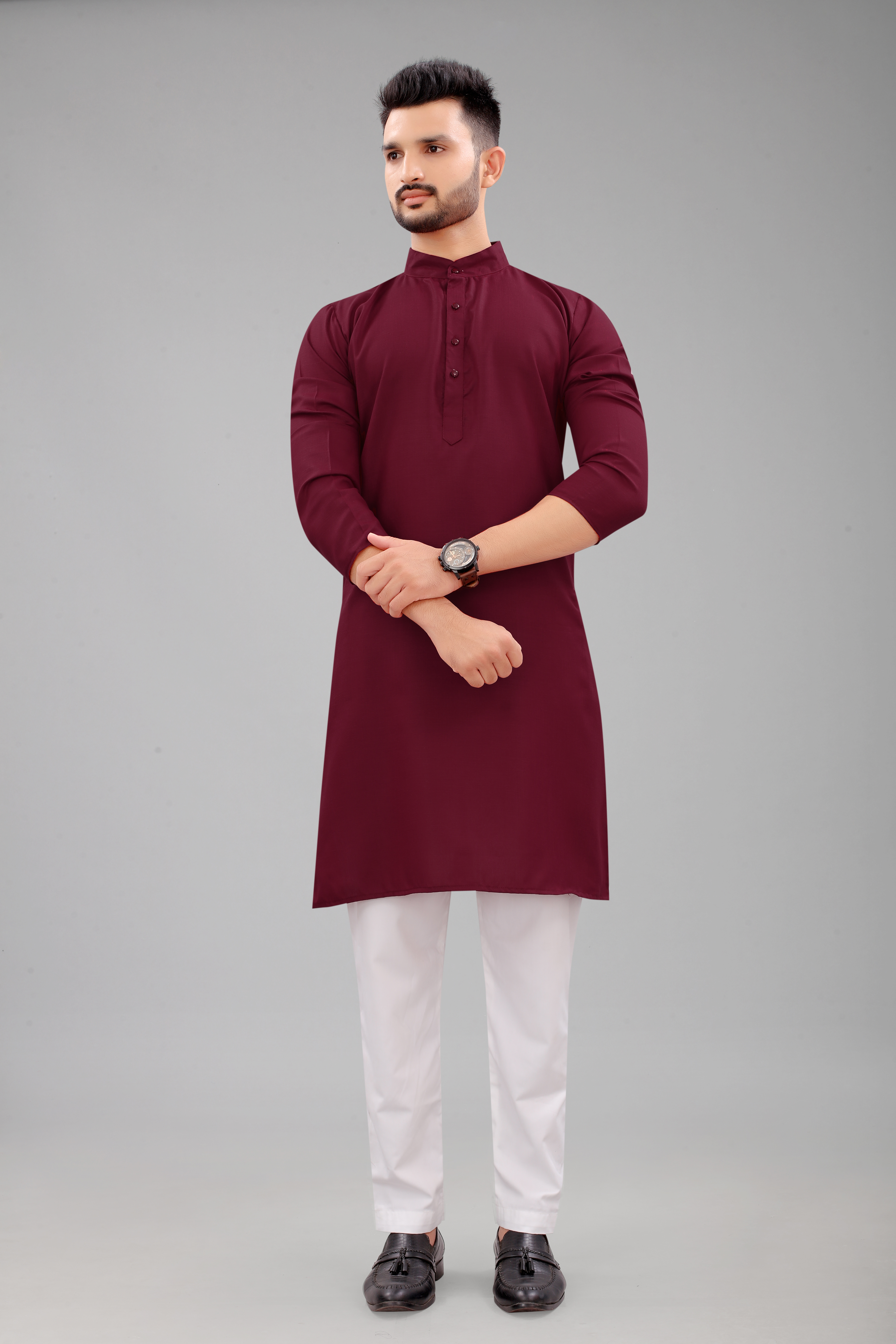 Maroon Casual Wear Kurta With Pajama Collection Design
