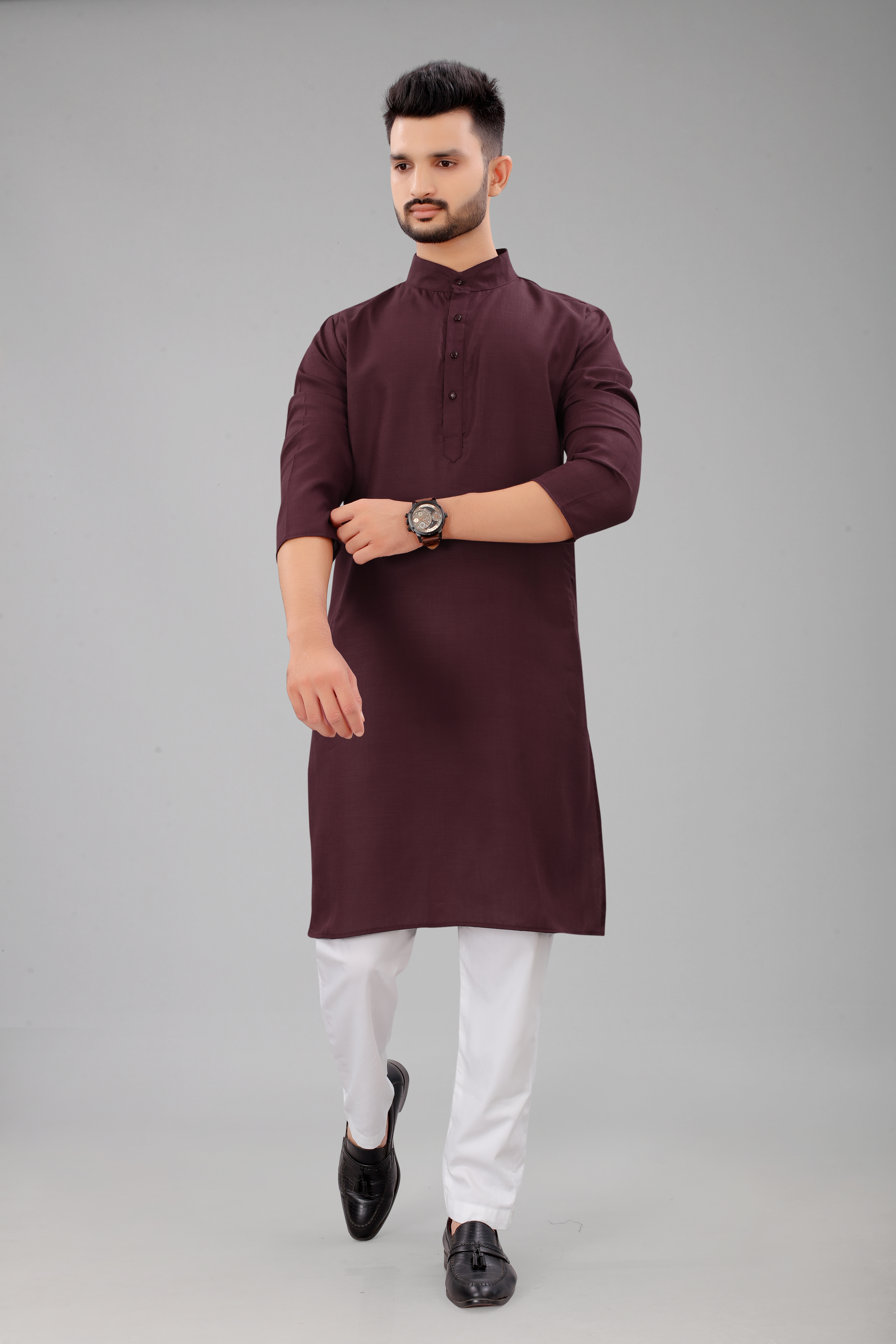 3 Piece Kurta Pajama, Pant Style, with Stylish Jacket Set-Silk Design