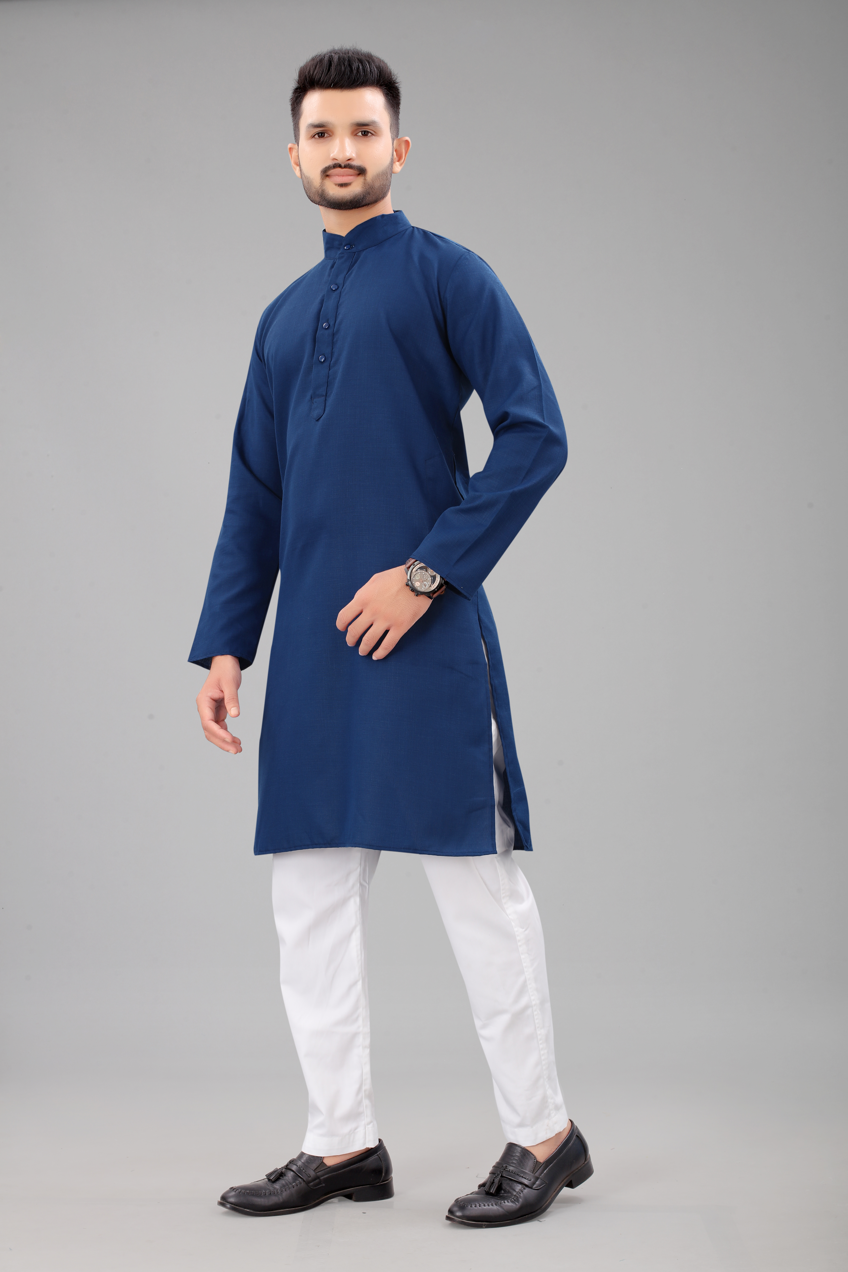 Blue Colors Plain Kurta Pajama For Men Online In Surat