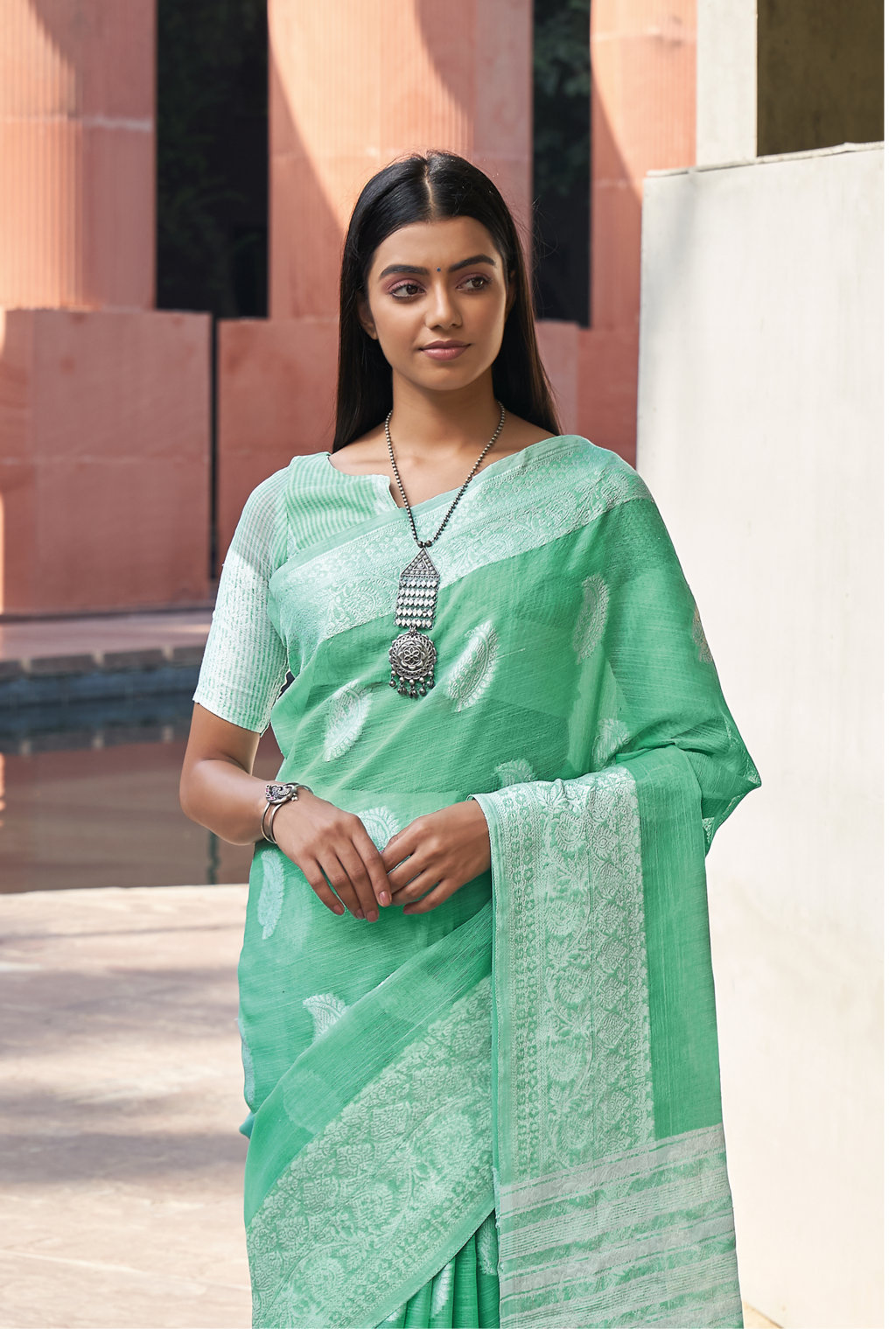 Sangam Presents Padma Linen Sarees Collection