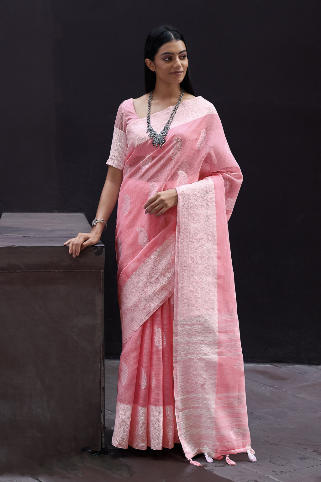 Sangam Presents Padma Linen Sarees Collection