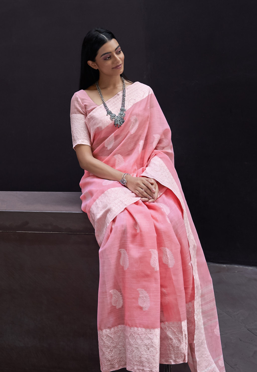 Sangam Presents Padma Linen Sarees Collection