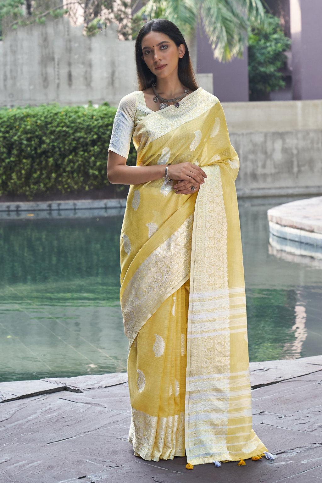 Sangam Presents Padma Linen Sarees Collection