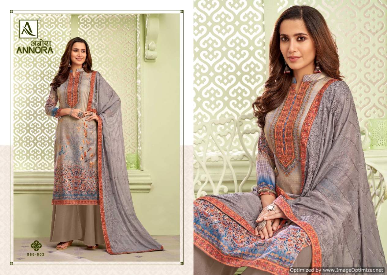 Alok Annora Digital Print Jam Designer Dress Material Catalog