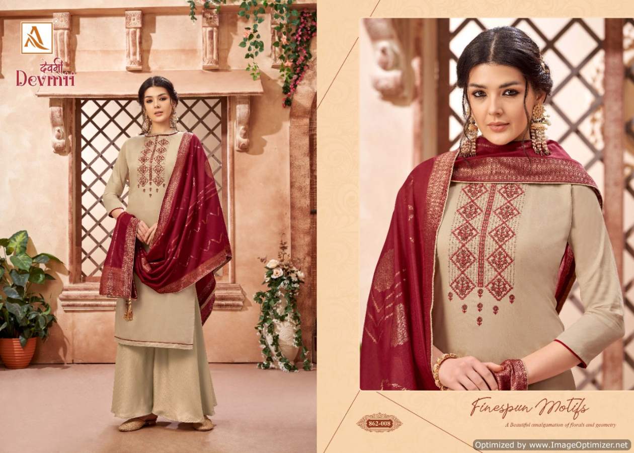 Alok Devmii Jam Cotton Embroidery Designer Dress Material Catalog