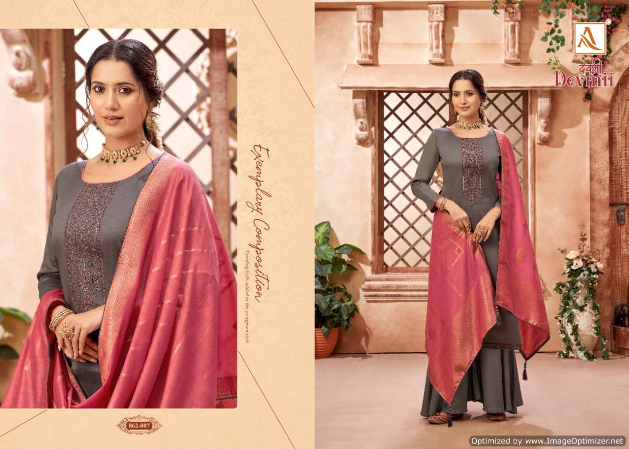 Alok Devmii Jam Cotton Embroidery Designer Dress Material Catalog