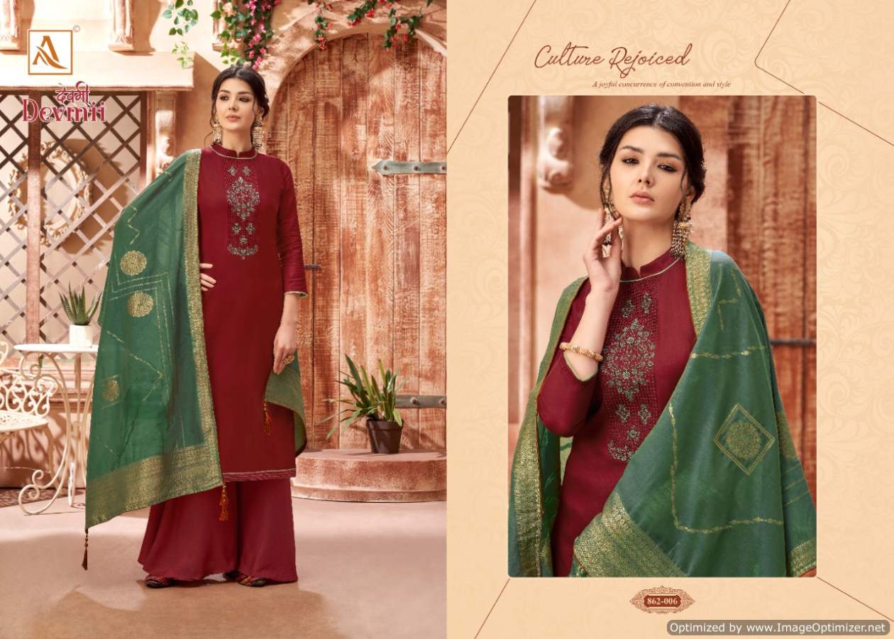 Alok Devmii Jam Cotton Embroidery Designer Dress Material Catalog