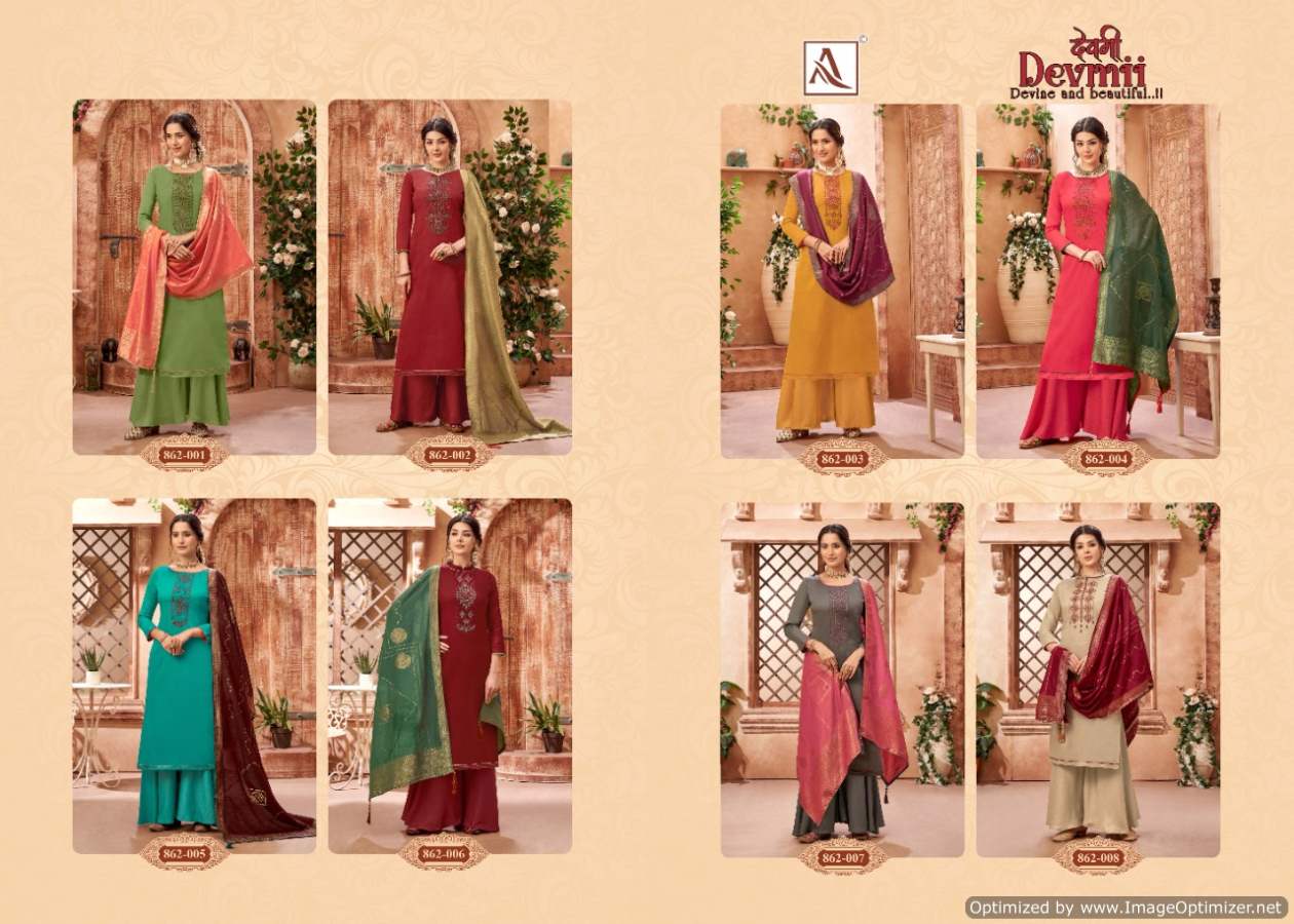 Alok Devmii Jam Cotton Embroidery Designer Dress Material Catalog