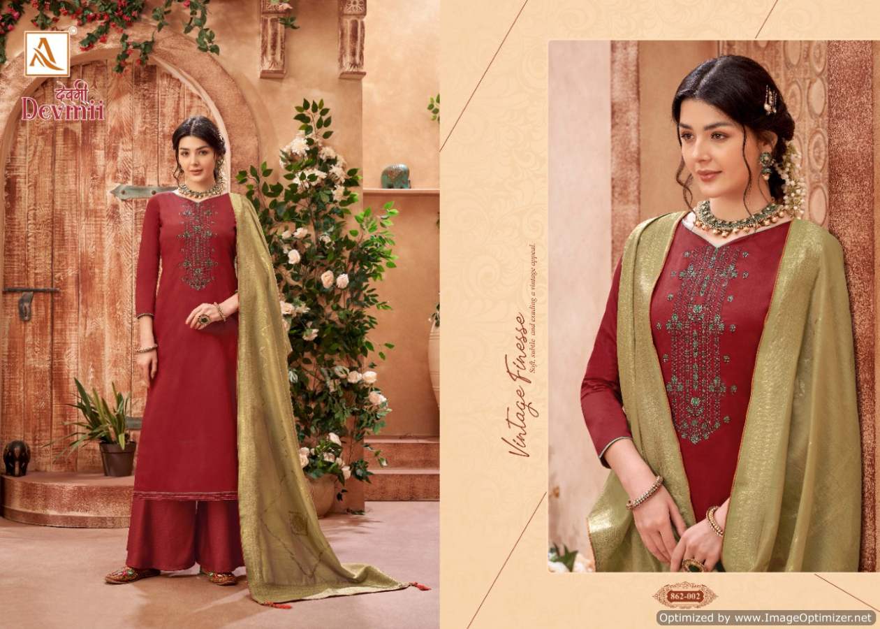 Alok Devmii Jam Cotton Embroidery Designer Dress Material Catalog