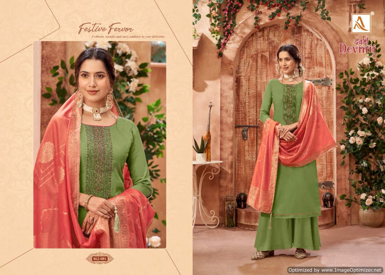 Alok Devmii Jam Cotton Embroidery Designer Dress Material Catalog
