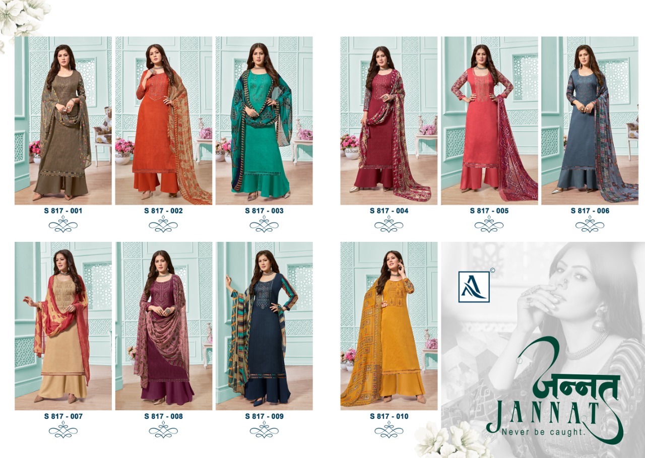 Alok Jannat Pure Zam Dress Meterial For Daily Wear Dress Material Catalog