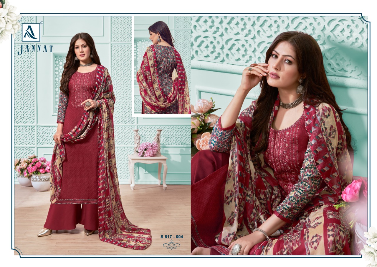 Alok Jannat Pure Zam Dress Meterial For Daily Wear Dress Material Catalog