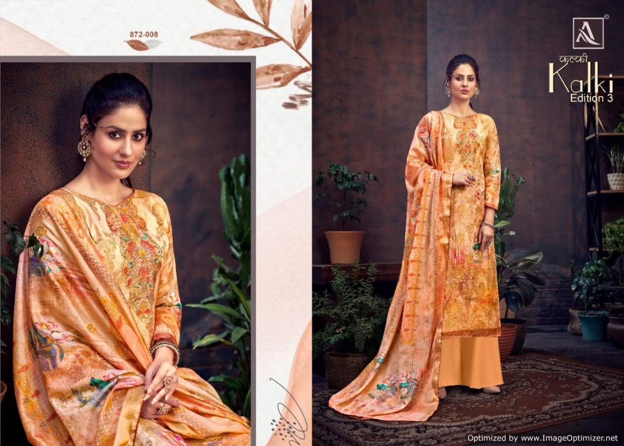 Alok Kalki Edition Vol  3 Digital Print Designer Dress Material Catalog