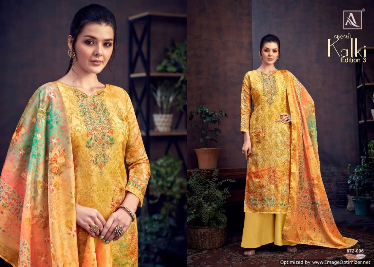 Alok Kalki Edition Vol  3 Digital Print Designer Dress Material Catalog