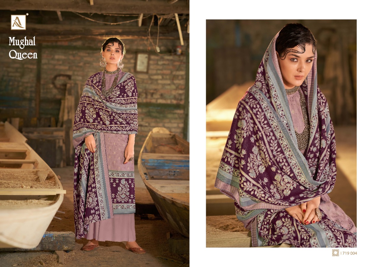 Alok  Mughal Queen Wool Pashmina  Dress Material Catalog