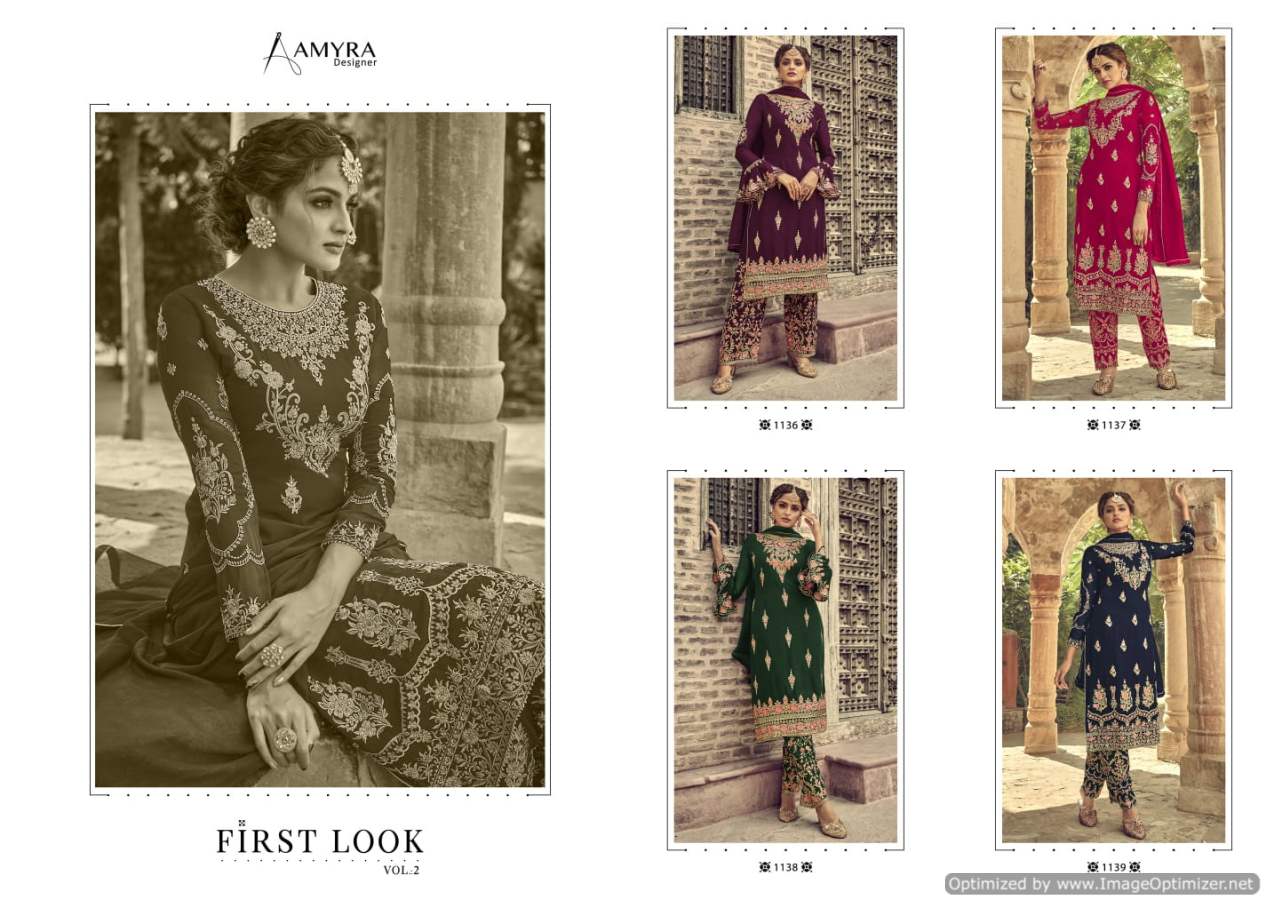 Amyra First Look Vol  2 Georgette Wear Designer Salwar Suits Catalog