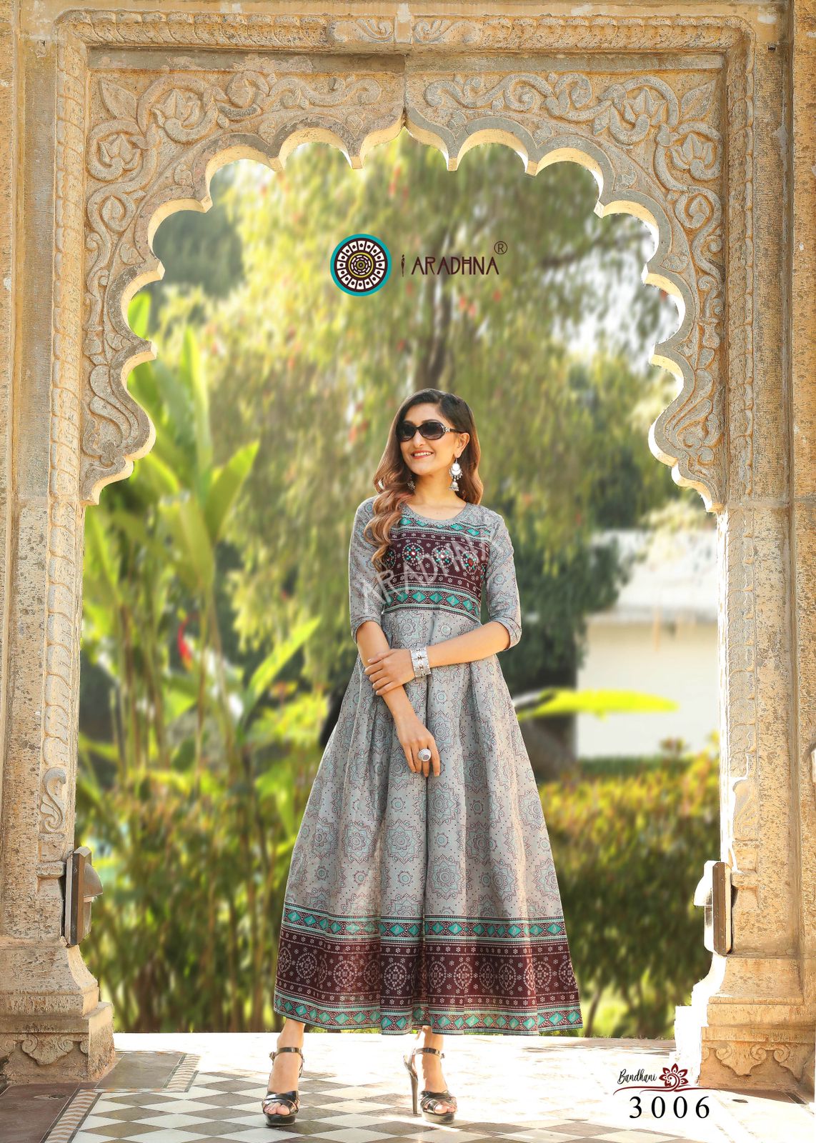 Aradhna Bandhni Vol 3 Pure Cotton Anarkali Kurtis Wholesale