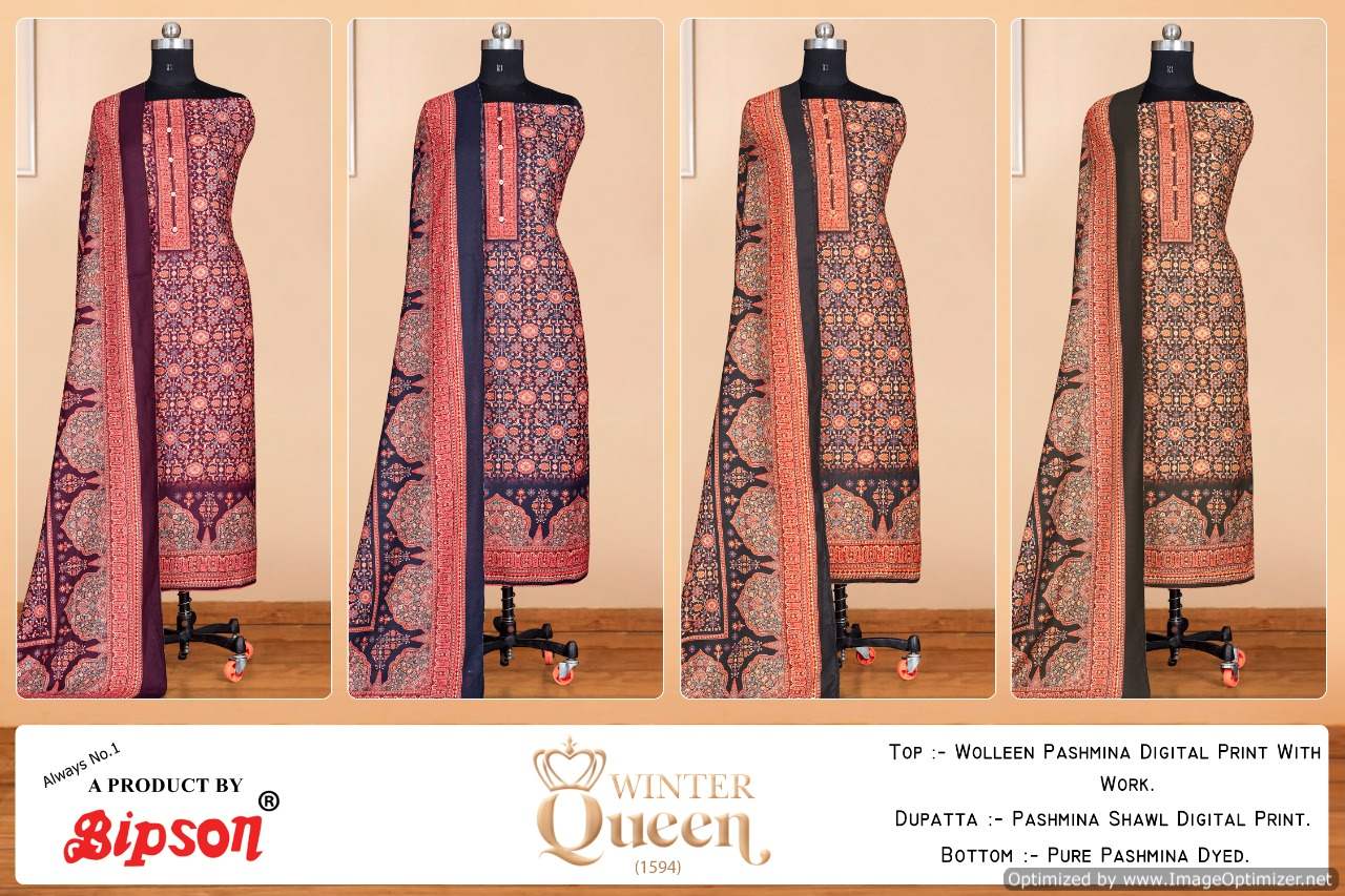 Bipson Winter Queen 1594 Winter Wear Woollen Pashmina Catalog