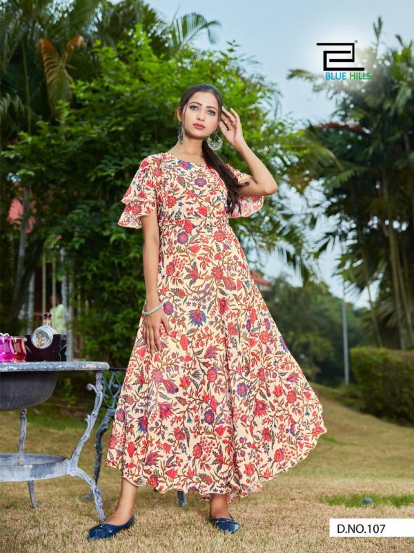 Rayon Printed Gown Style Kurti at Rs.540/Pcs in jaipur offer by Vinayak  Enterprises