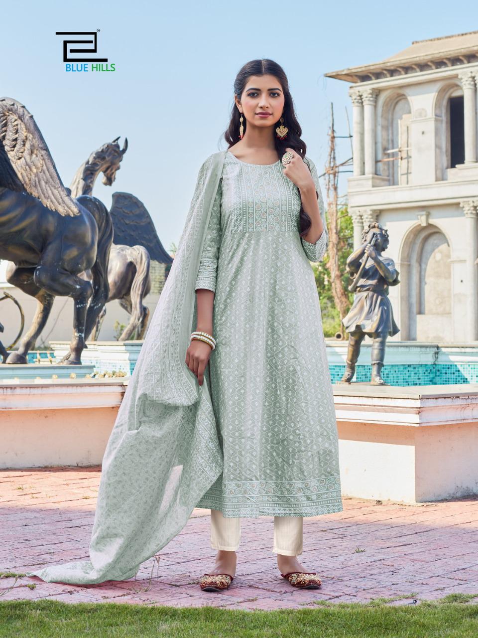 Blue Hills Capture Vol  3 Festive Wear Ready Made Kurti Bottom And Duptta
