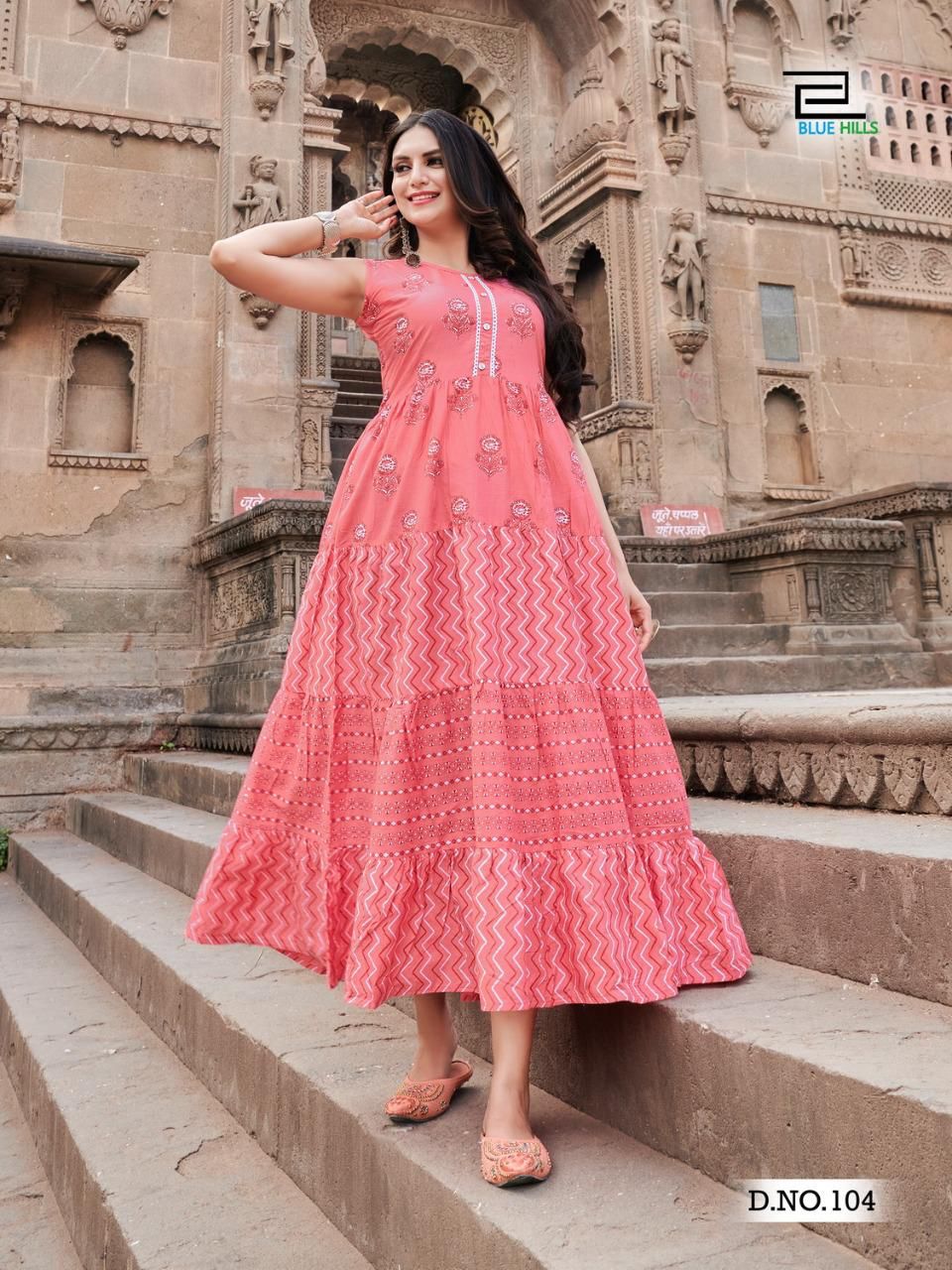 Blue Hills Kites Vol  1  Fancy Printed Anarkali Kurti Wholesaler