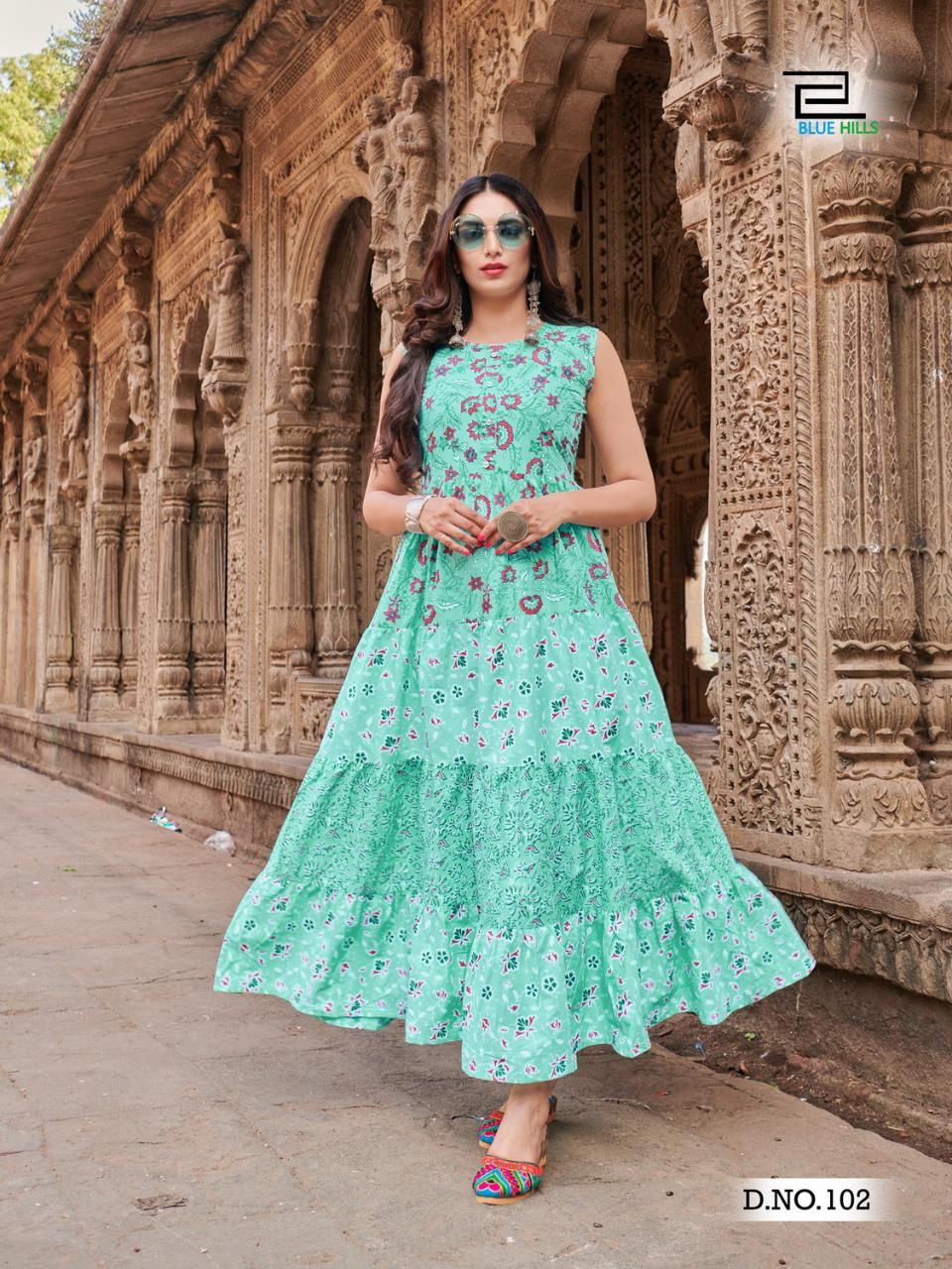 Blue Hills Kites Vol  1  Fancy Printed Anarkali Kurti Wholesaler