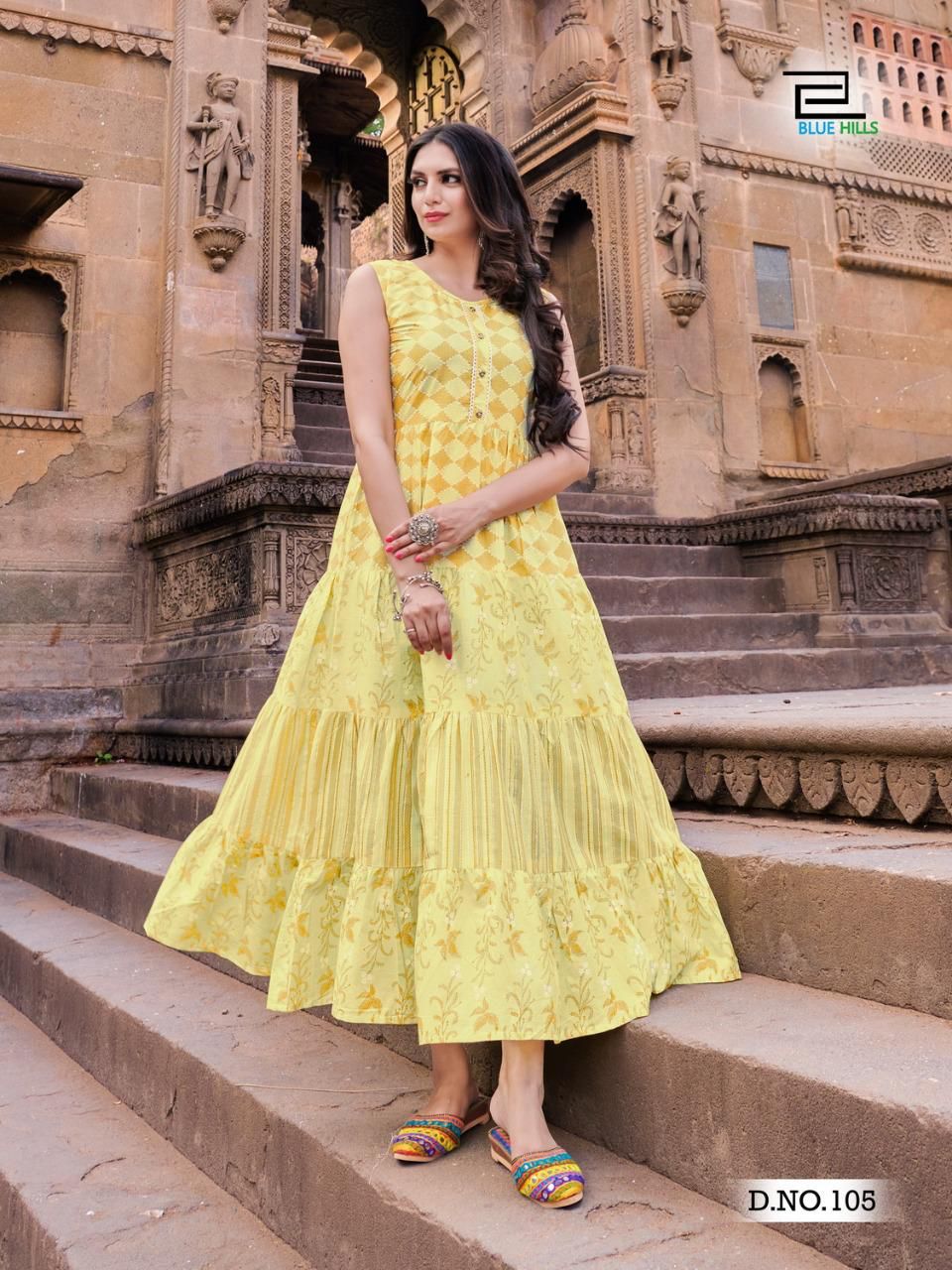 Blue Hills Kites Vol  1  Fancy Printed Anarkali Kurti Wholesaler