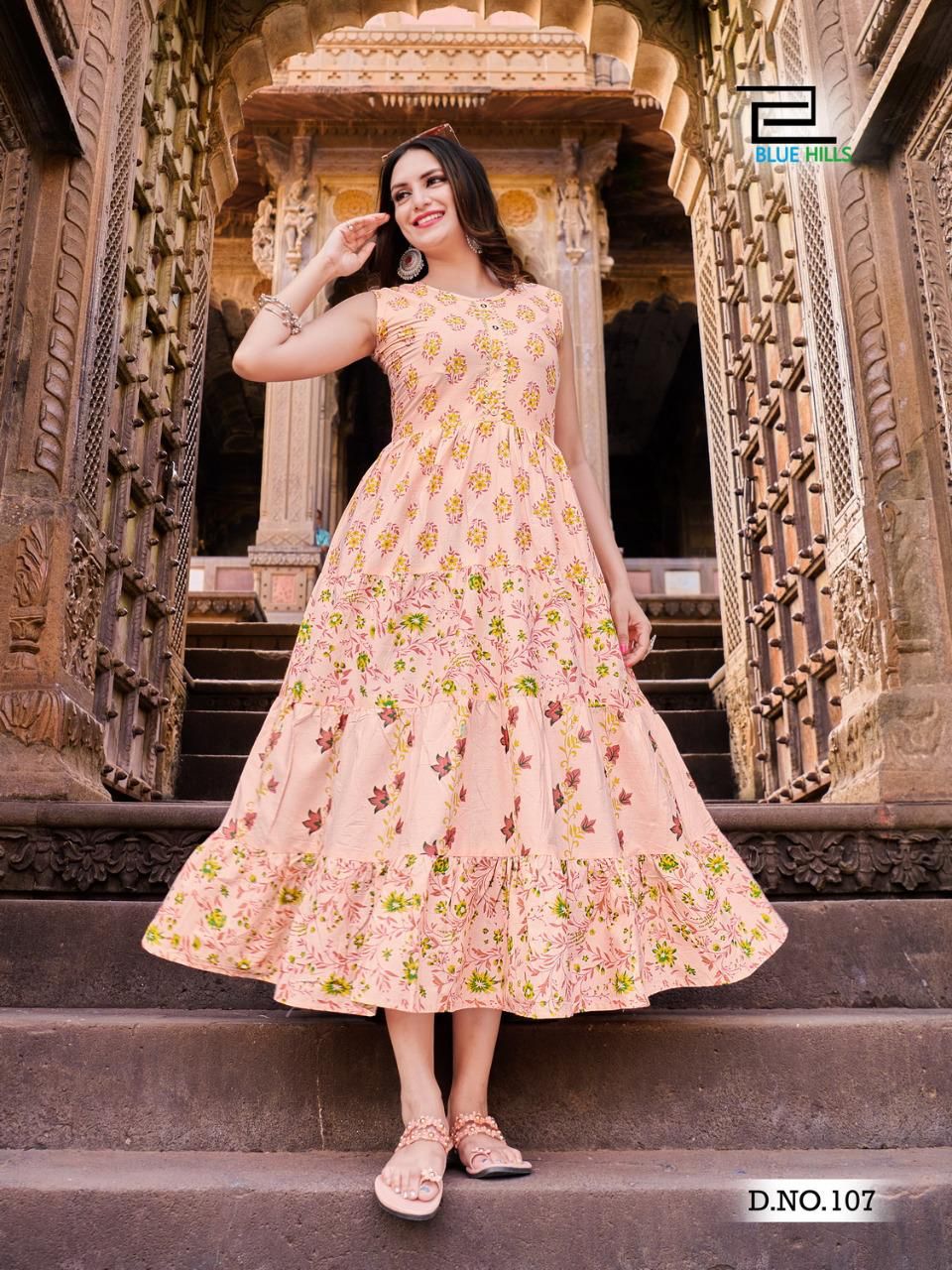 Blue Hills Kites Vol  1  Fancy Printed Anarkali Kurti Wholesaler