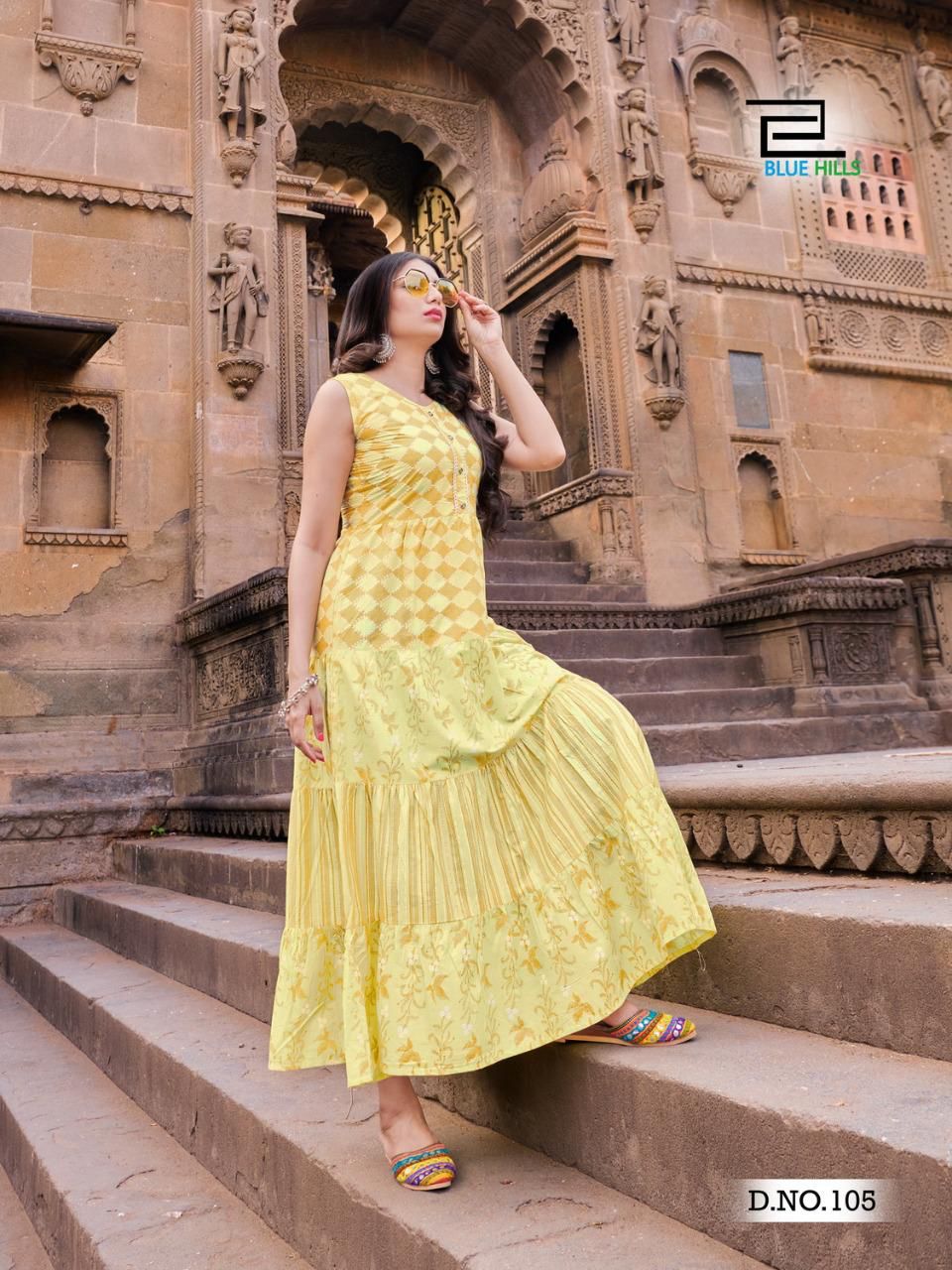 Blue Hills Kites Vol  1  Fancy Printed Anarkali Kurti Wholesaler