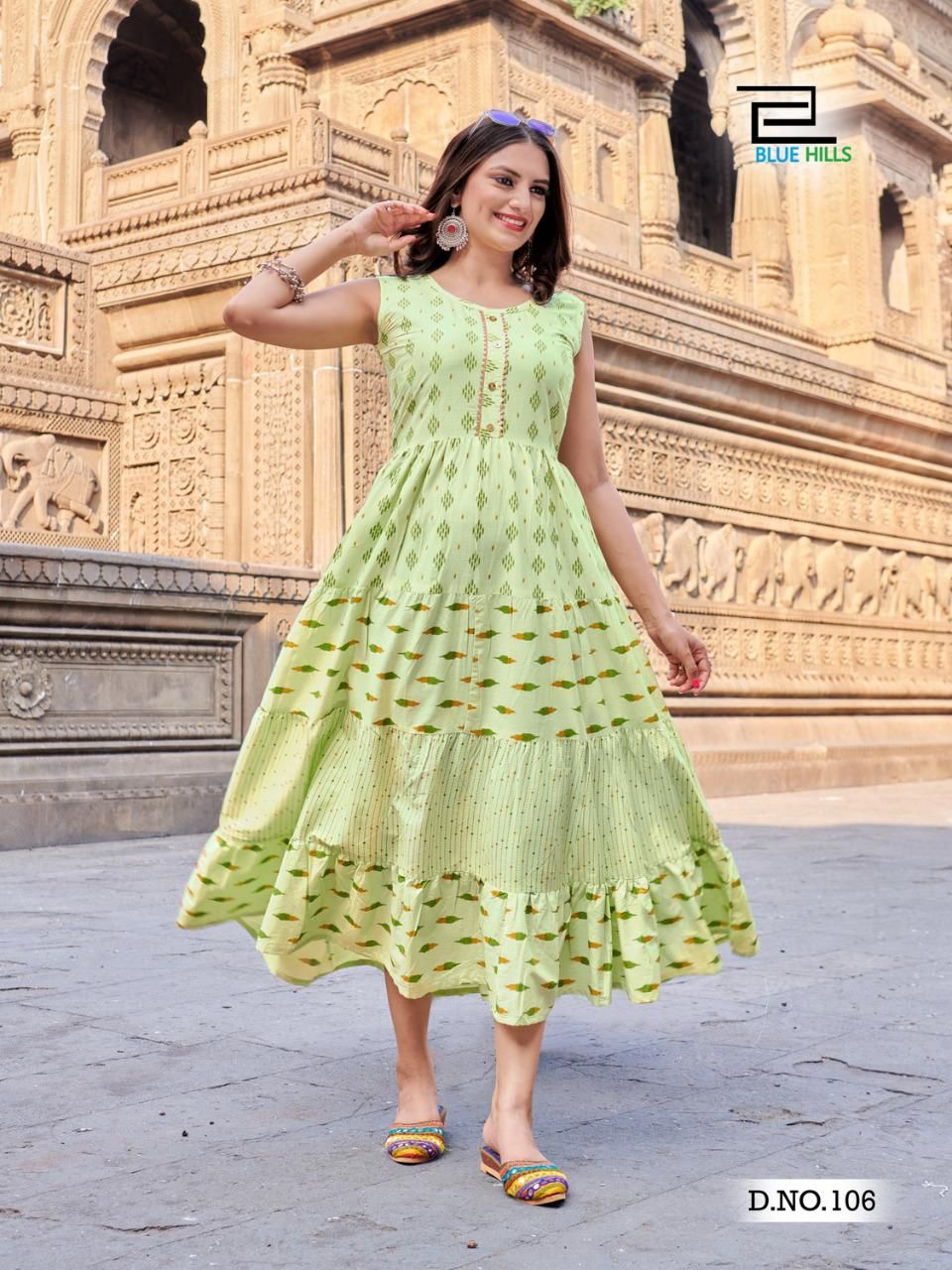 Blue Hills Kites Vol  1  Fancy Printed Anarkali Kurti Wholesaler
