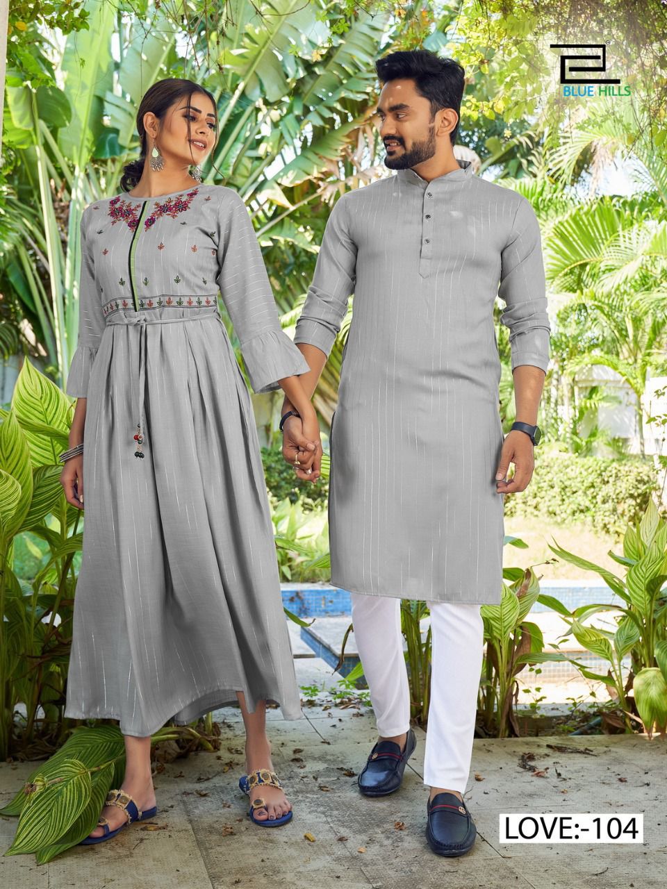 Blue Hills Love Aaj Kal Rayon Lurex  Readmade Fancy  Couple Wear Collection Buy  Anarkali Kurti's With Kurta Catalog