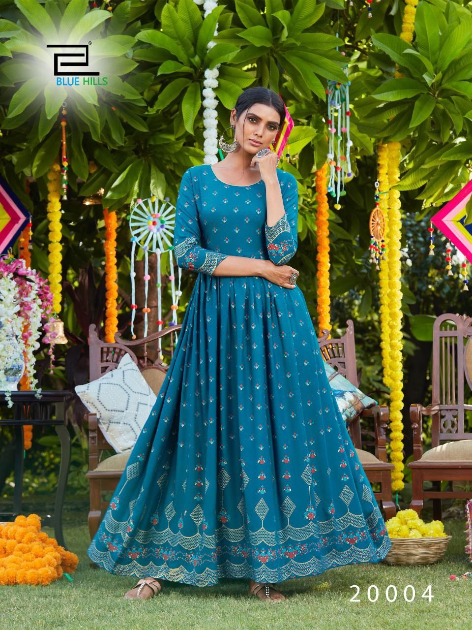 Blue Hills Walkway Vol 20 Long Gown Kurti Design Catalog