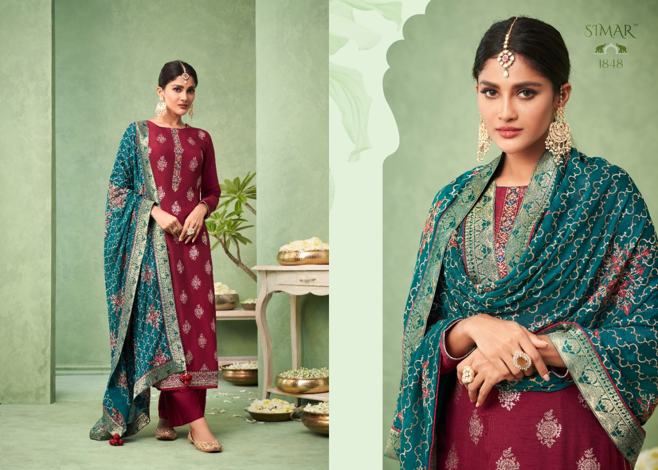 Glossy Simar Gulnoor 1845 Series Designer  Ladies Suits - Buy Designer Salwar Suits For Women Online