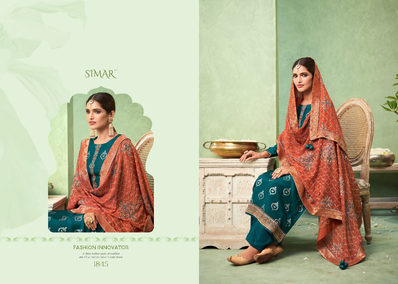 Glossy Simar Gulnoor 1845 Series Designer  Ladies Suits - Buy Designer Salwar Suits For Women Online