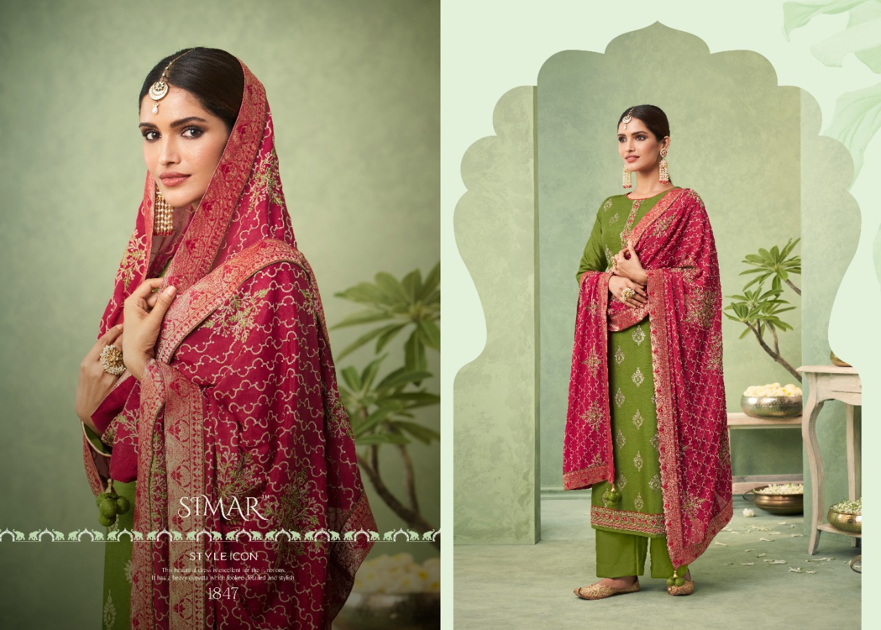 Glossy Simar Gulnoor 1845 Series Designer  Ladies Suits - Buy Designer Salwar Suits For Women Online