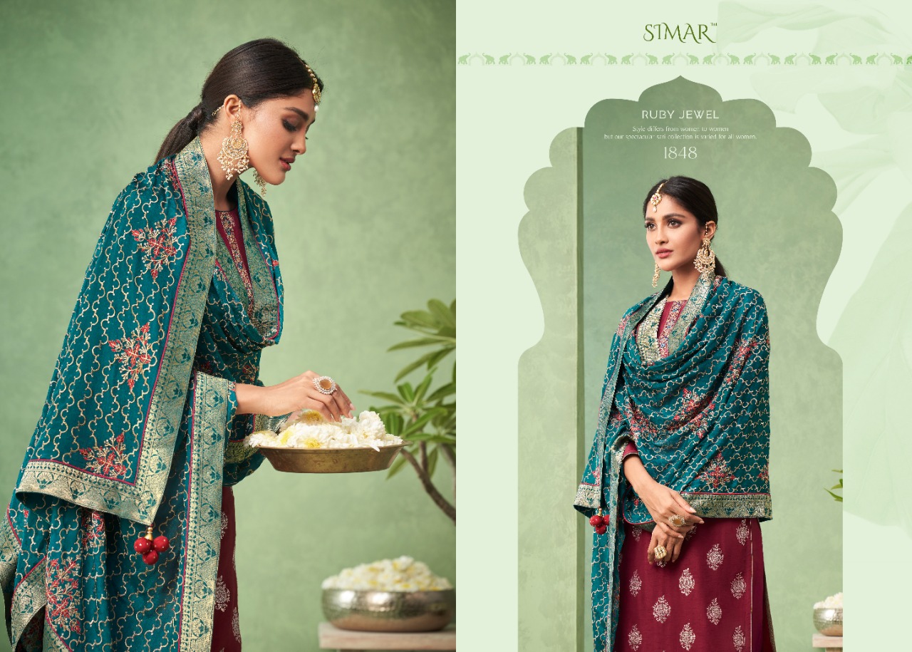 Glossy Simar Gulnoor 1845 Series Designer  Ladies Suits - Buy Designer Salwar Suits For Women Online