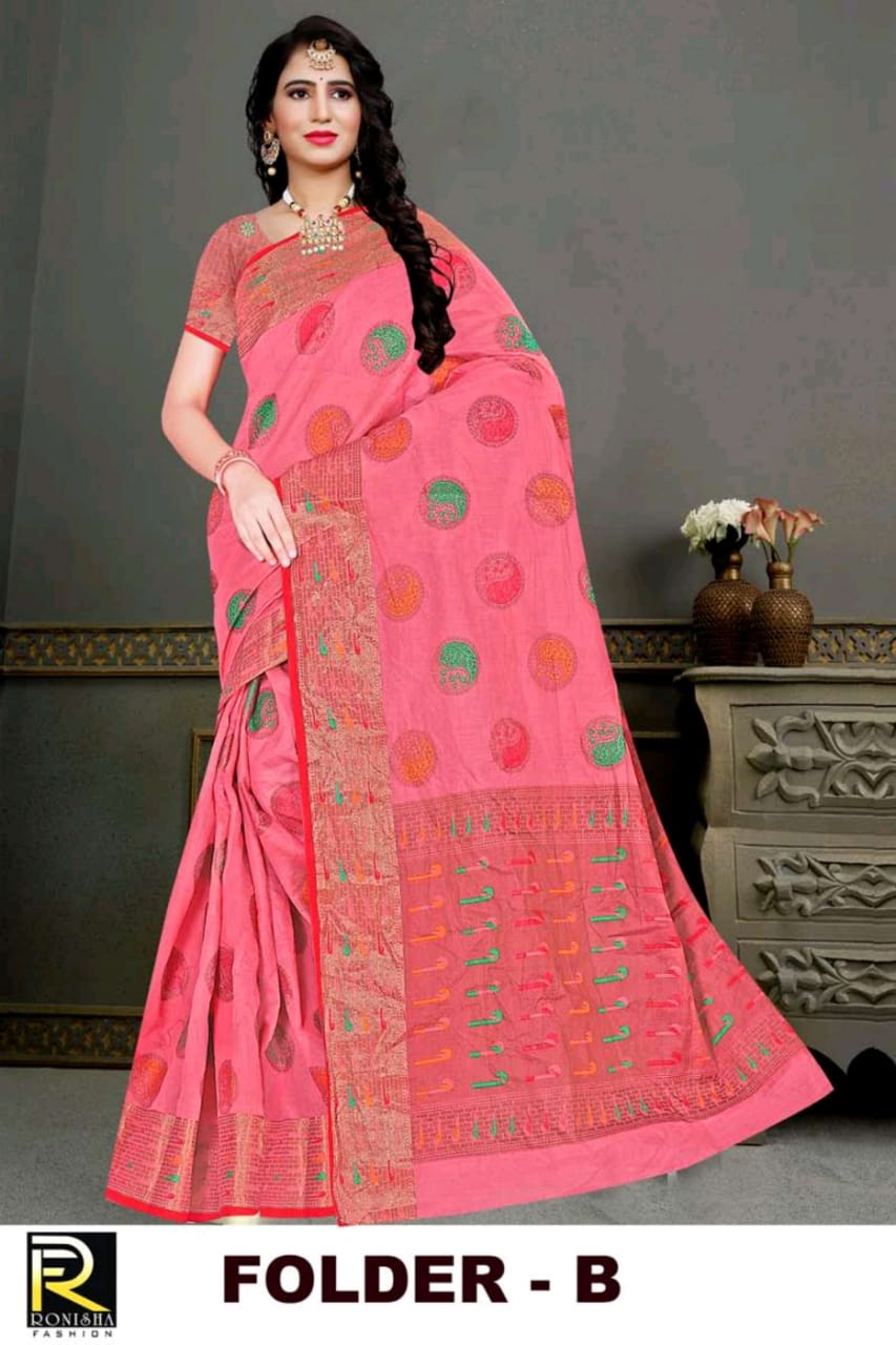 Ranjna Folder Soft Cotton Casual Wear Silk Saree Designer Collecton