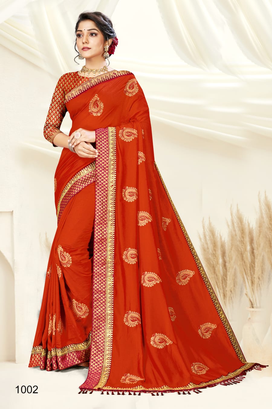 Ranjna Mark-up Fancy Border Butta Broket Blouse Heavy Diamond Super Hit Collecton