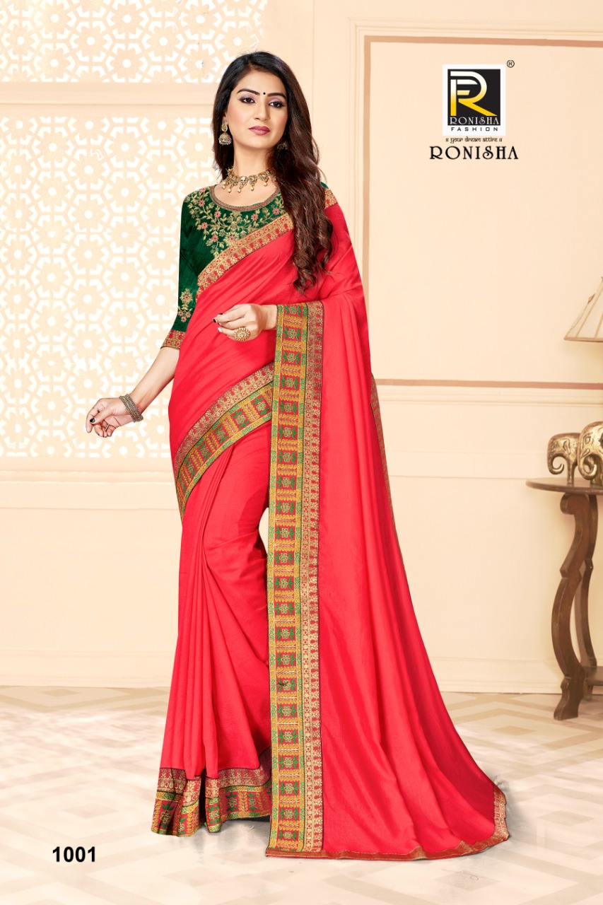Ranjna Deepsy Fancy Border Work Blouse Fastive Wear Vichitra Silk Saree Collction