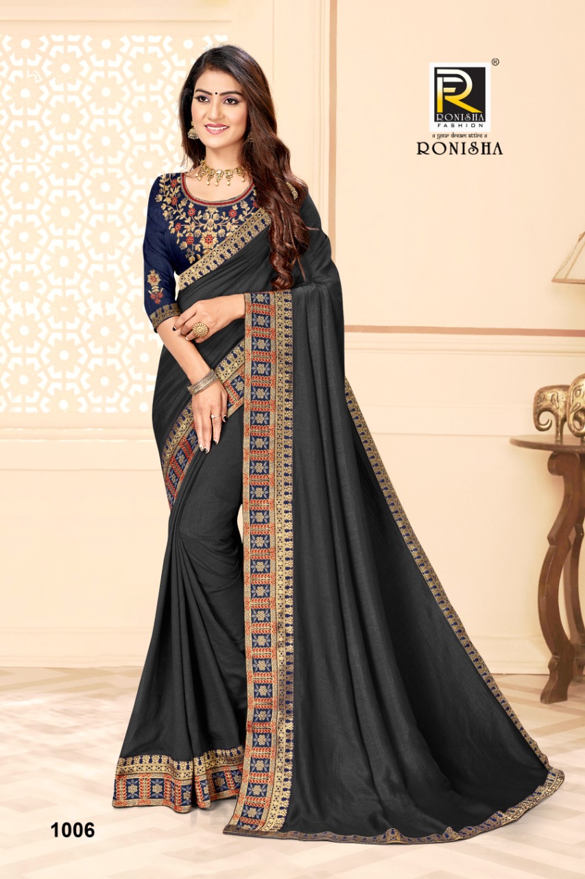 Ranjna Deepsy Fancy Border Work Blouse Fastive Wear Vichitra Silk Saree Collction