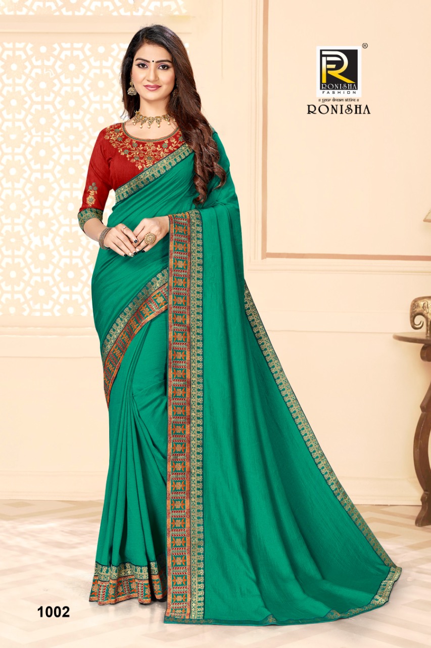 Ranjna Deepsy Fancy Border Work Blouse Fastive Wear Vichitra Silk Saree Collction